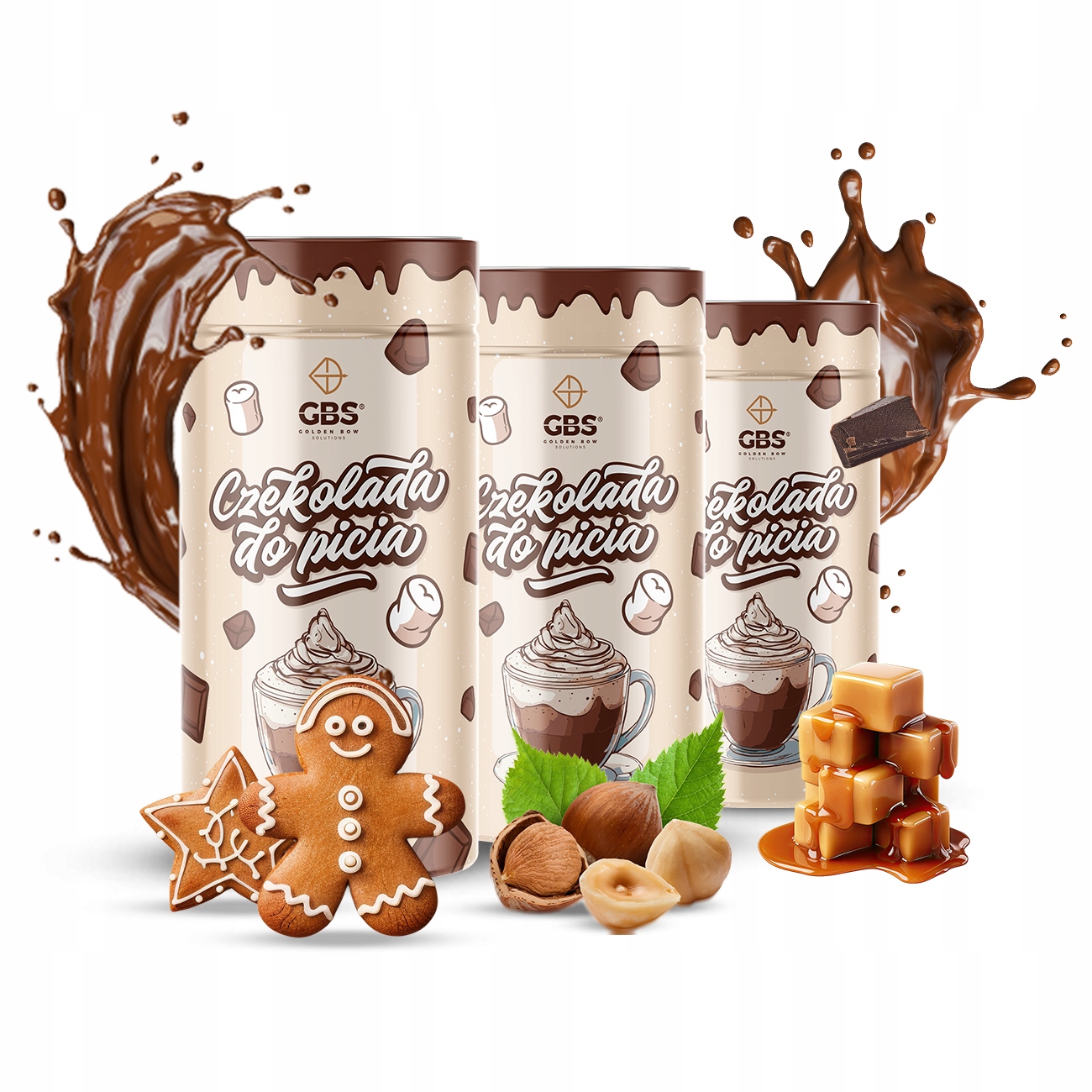 Levně dárková sada 3PAK Gbs Čokoláda v prášku k pití mléčná 3x250 g