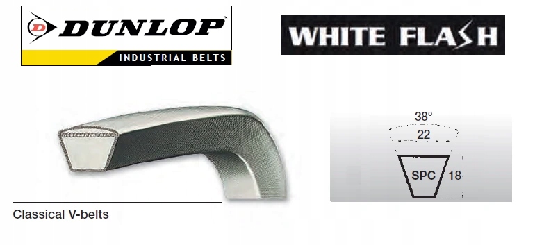 Klínový řemen Spc 21 x 5600 Lw, 5630 La, Dunlop White Flash