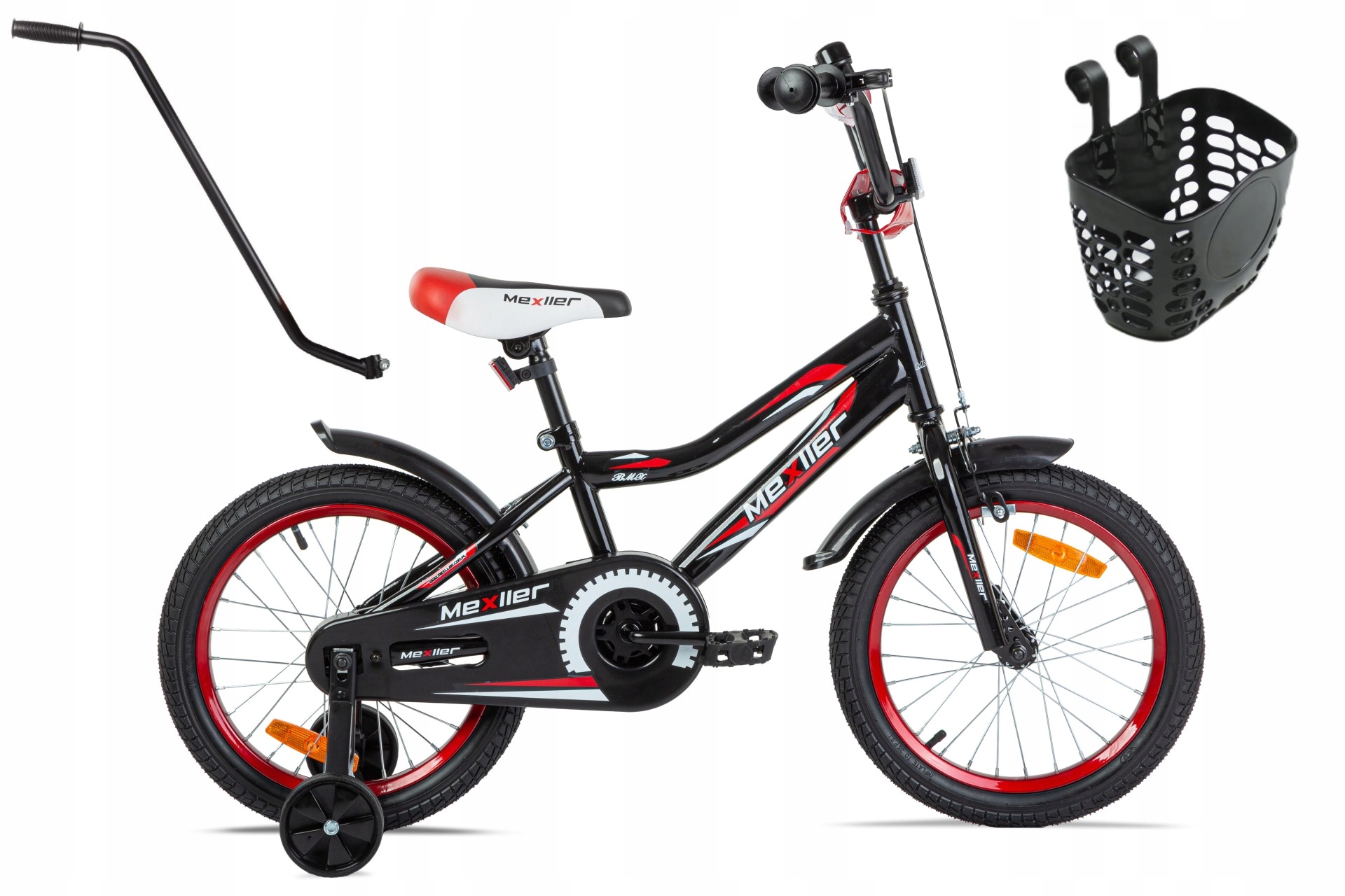 Rower dziecięcy Mexller Bmx 16 cali Rowerek dla Chłopca Koszyk Kółka Boczne