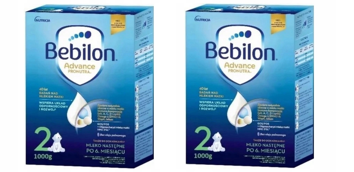 2xBEBILON 2 Pronutra Advance MLEKO następne 1000g