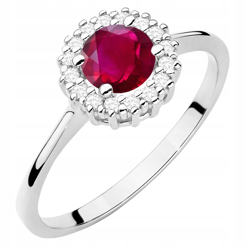 Zlatý Prstýnek pr. 585 14k s brilianty a Rubínem 0,60ct