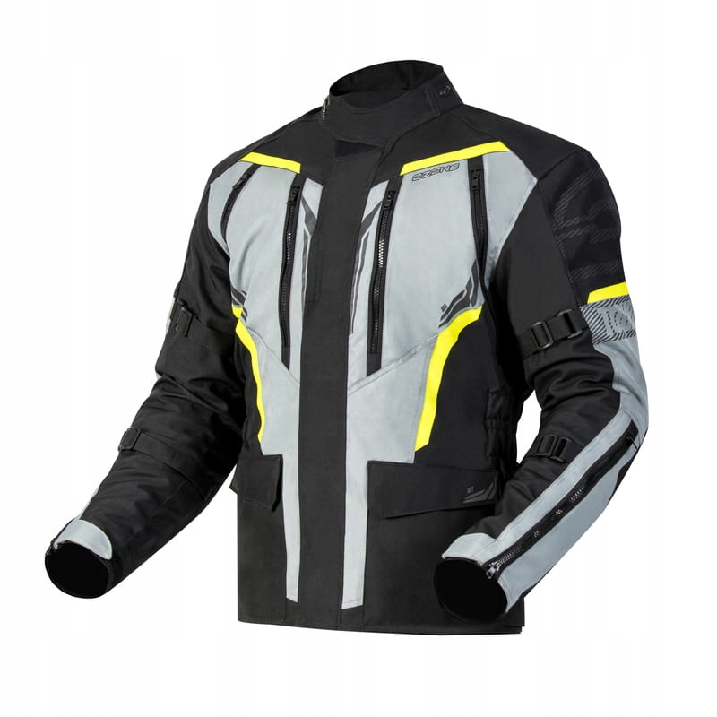 Textilná Bunda Ozone Tour III Black/grey/fluo Yellow XL