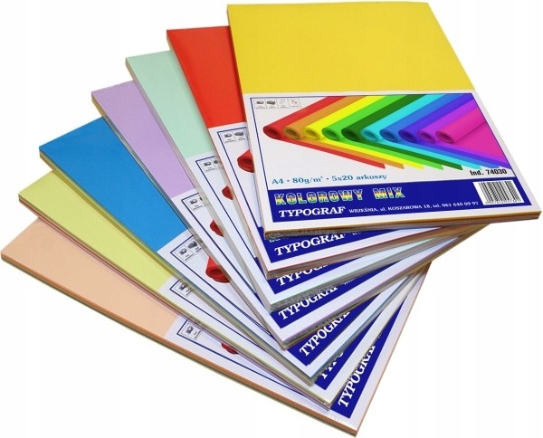 

Papier kolor MIX Typograf A4 80g intens a-100