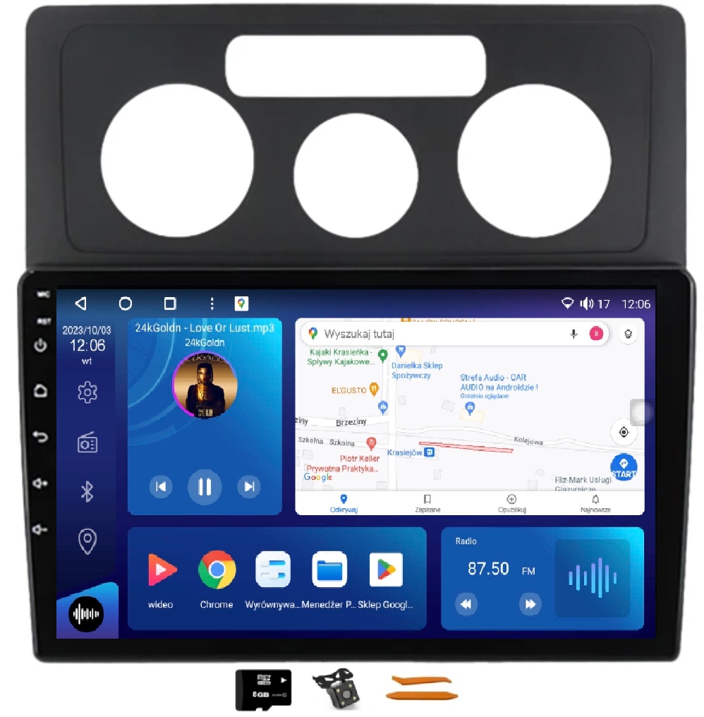 Radio Android Nawigacja Qled Carplay 128GB Lte Gps Dsp Vw Caddy 3 04-10