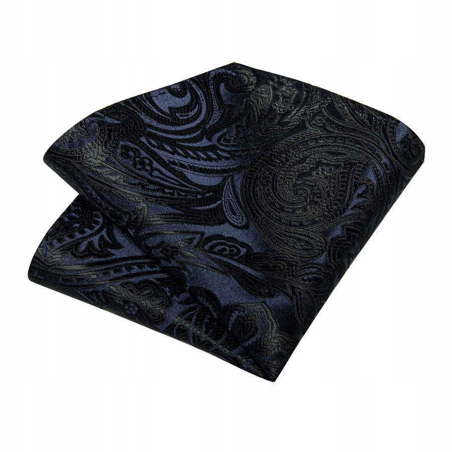 ELEGANCKI ZESTAW Żakardowy Męski KRAWAT + POSZETKA + SPINKI wys24h Materiał dominujący jedwab syntetyczny