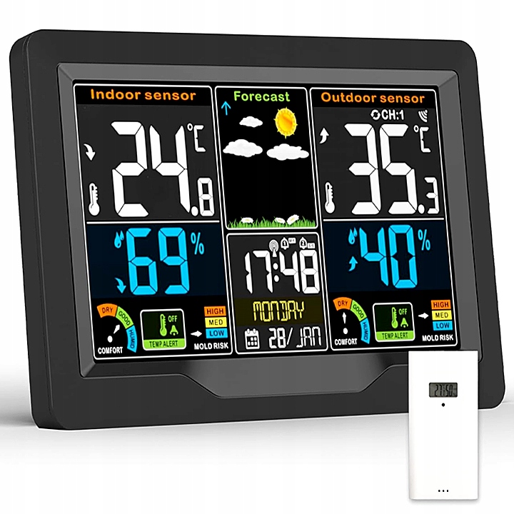 Rádiová Meteorologická Stanice, Teploměr, Vlhkoměr LCD Venkovní Senzor