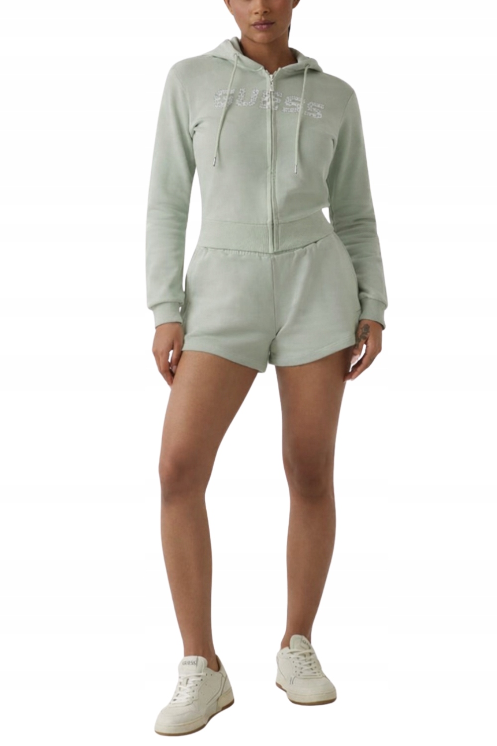 Guess Zelená dámská mikina s zirkony Primula Xs