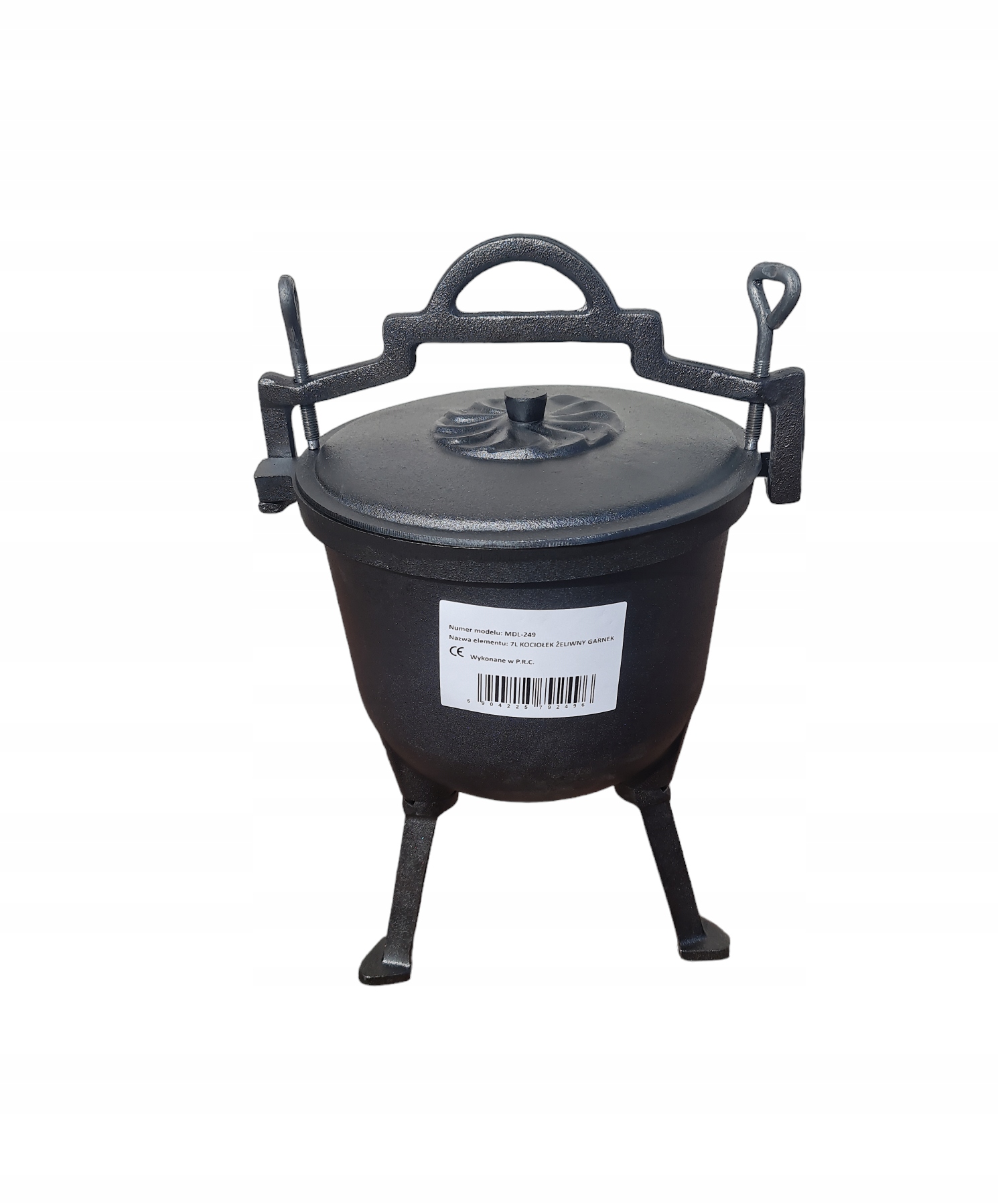 KOCIOŁEK ŻELIWNY 7L CZARNY STOJĄCY