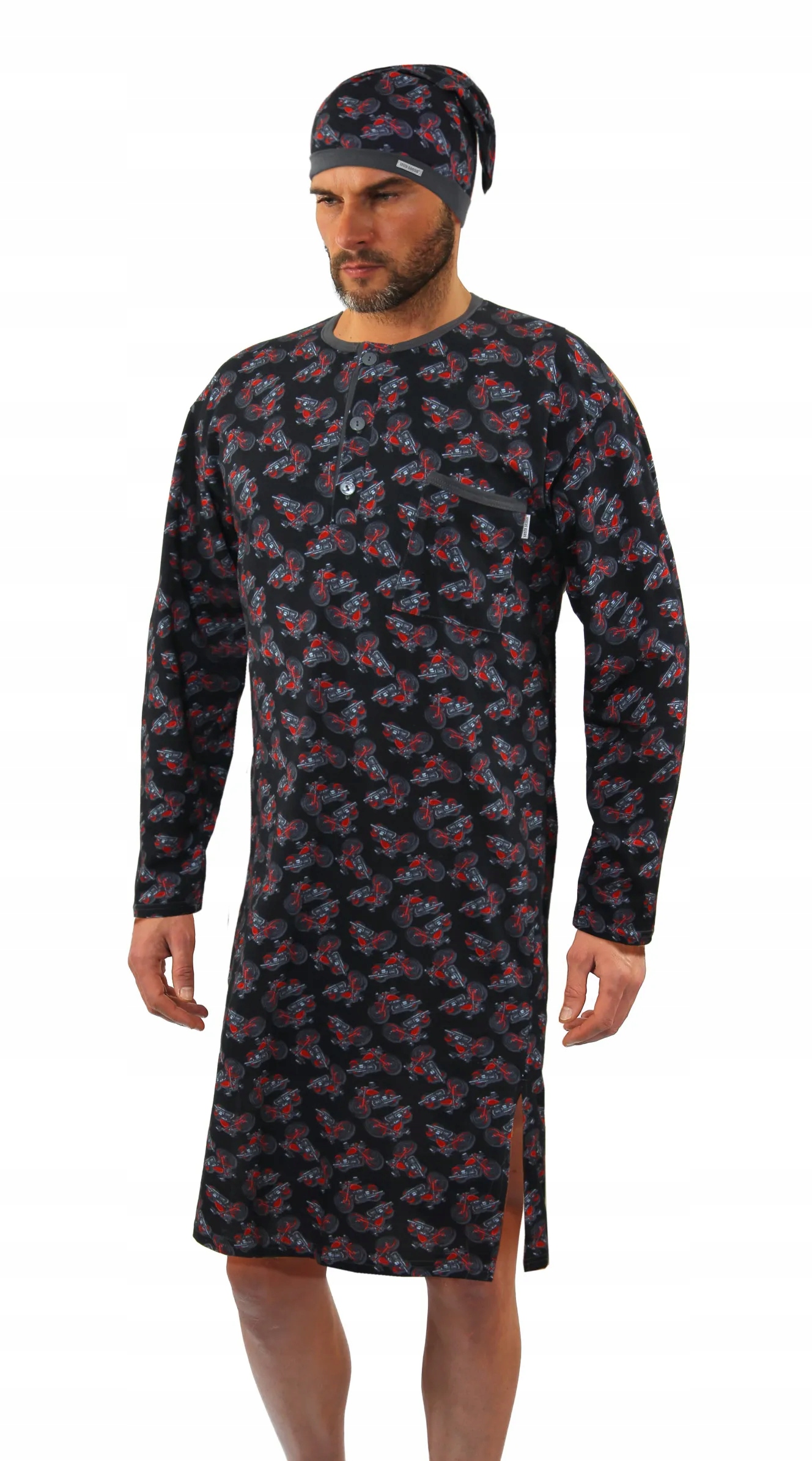 Sesto Senso Pánská dlouhá noční s županem 2024/03 Motor 4XL