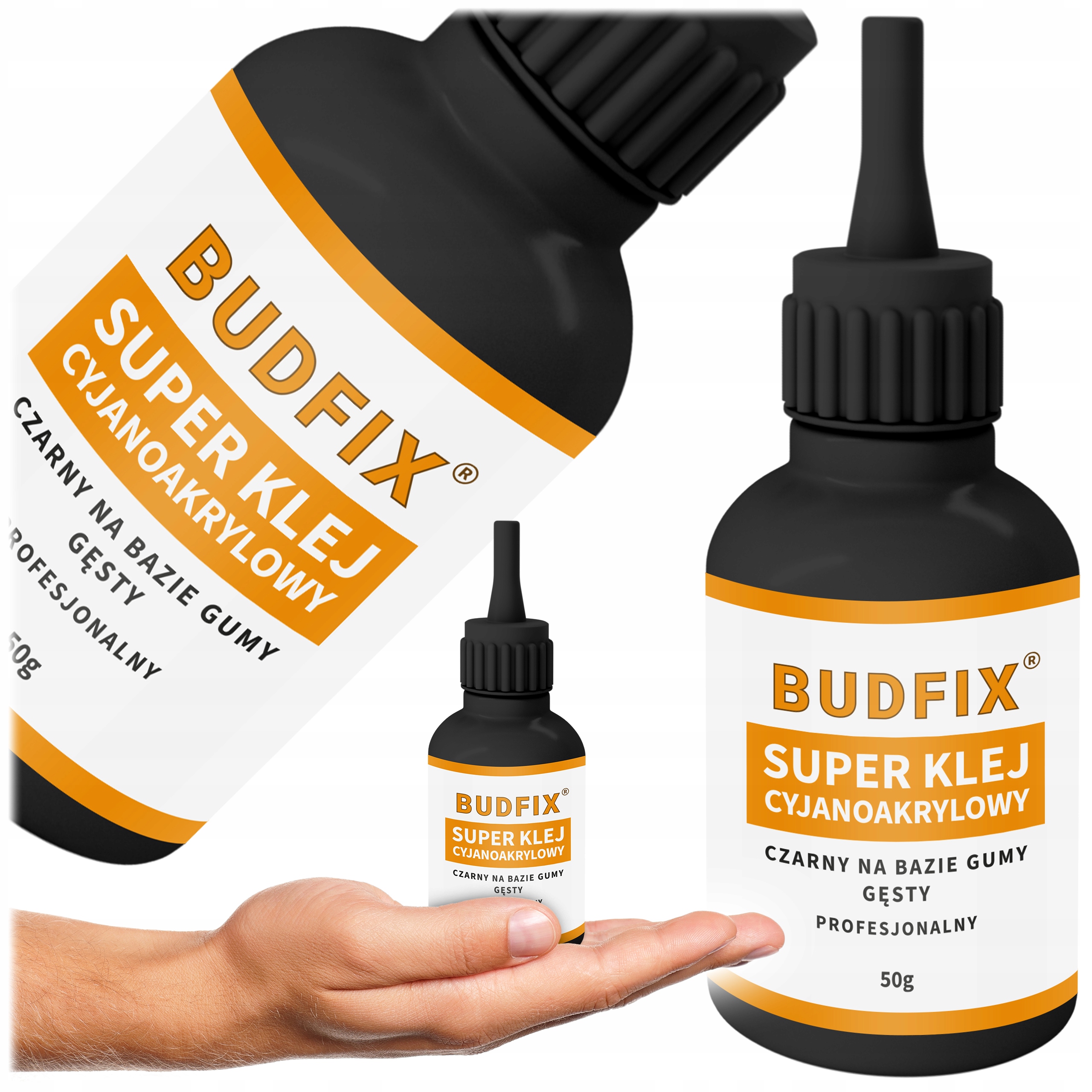 Klej Sekundowy Cyjanoakrylowy Czarny Gęsty 50g do Audio Głośników Abs Pcv
