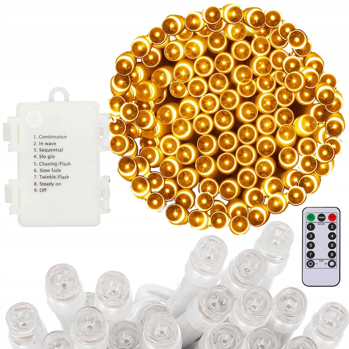 

Lampki Na Choinkę 100LED Ciepły Biały Zewnętrzne