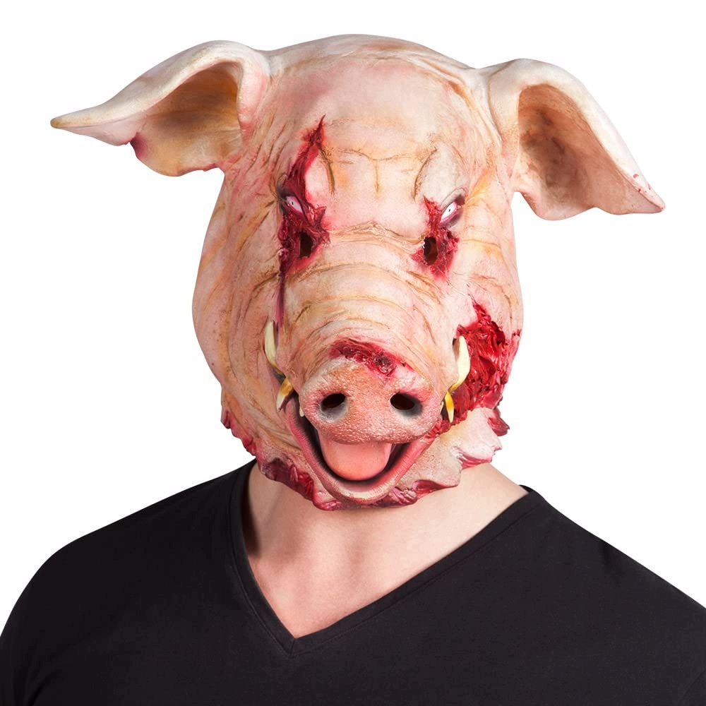Maska Prase Halloween Krvavá Latexová Na Hlavu Horor Zombie Karneval