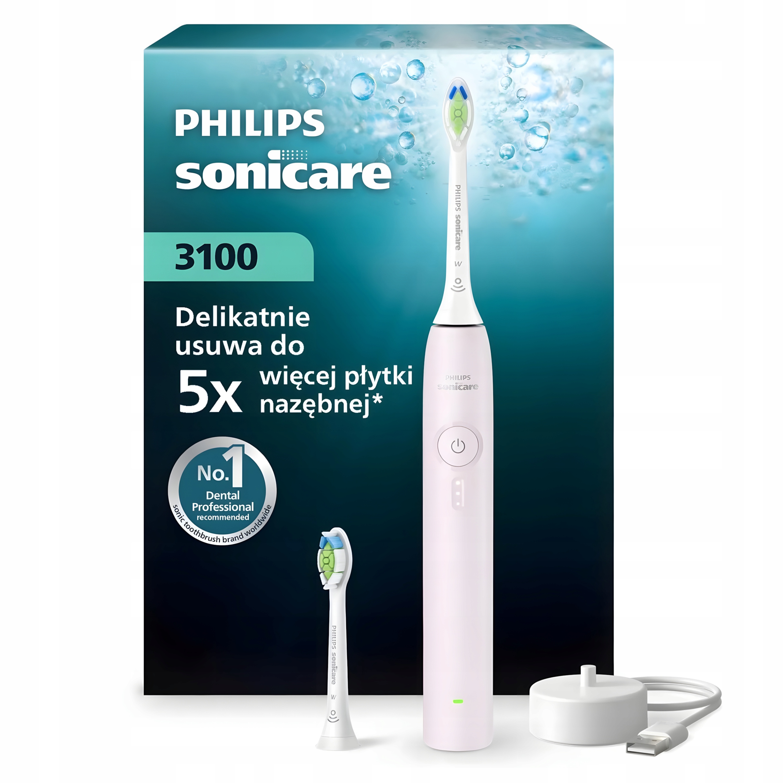 Szczoteczka soniczna Philips Sonicare 3100 HX4032/03 2 końcówki różowa