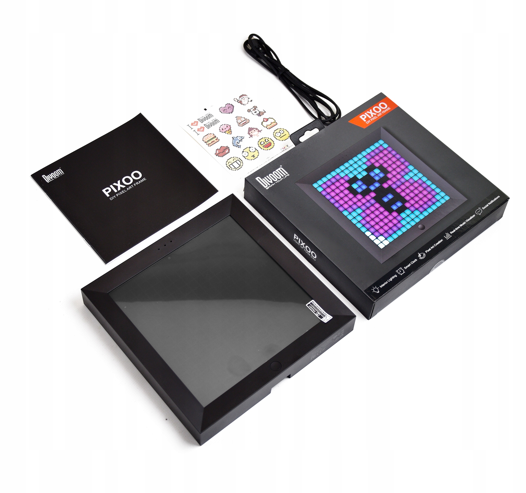 Rámeček Divoom Pixoo Led Displej 16X16 Rgb 256 Pro Hráče Bluetooth Usbc