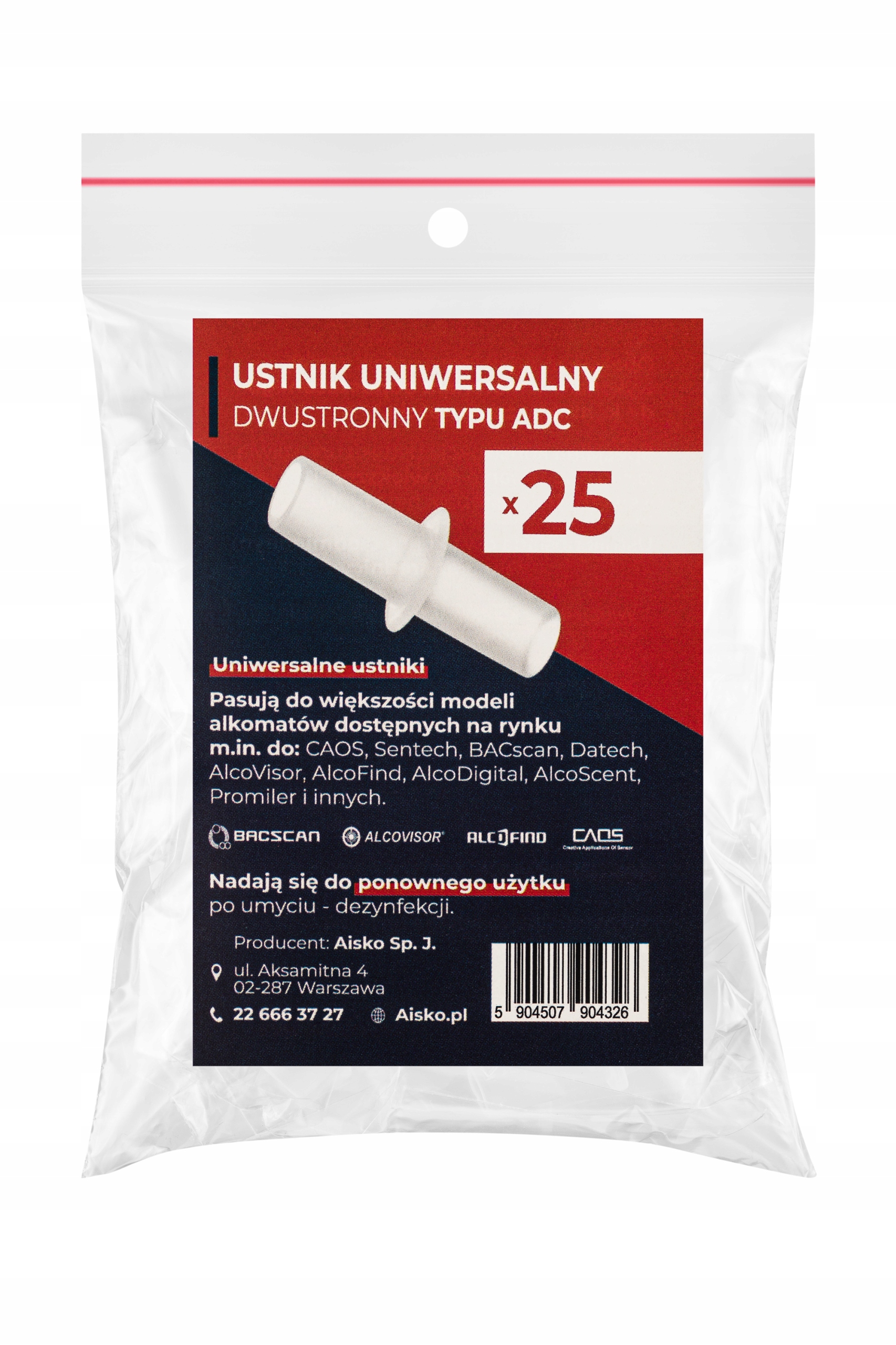 

Ustnik do alkomatu uniwersalny BACscan opak 25 szt