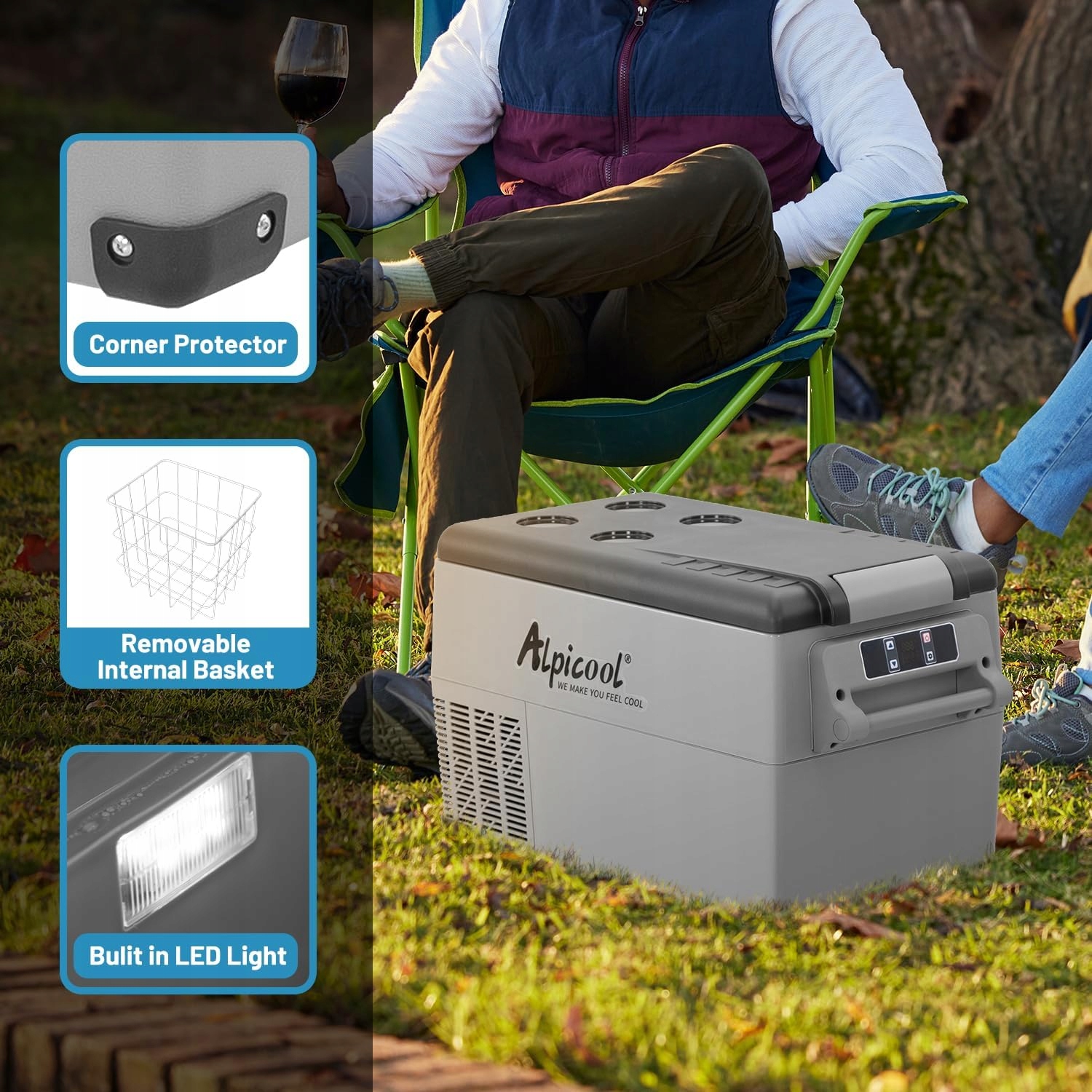 Alpicool CF45 lodówko-zamrażarka samochodowa turstyczna 45l Rodzaj elektryczne