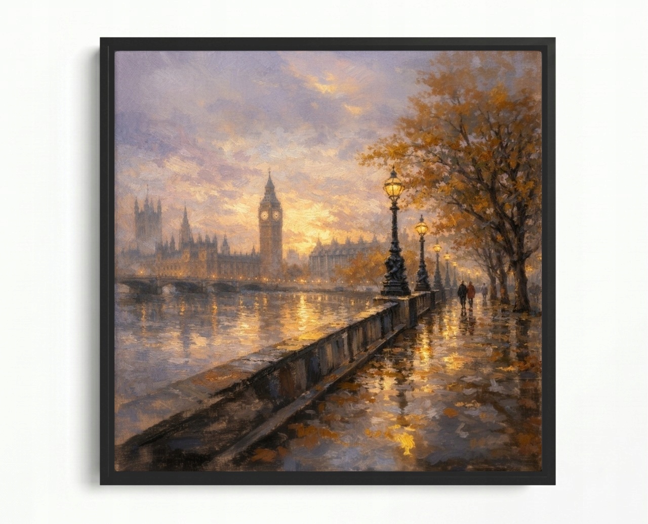 Obraz Rám American Box Anglie Londýn Westminster Tamiza Big Ben 50x50