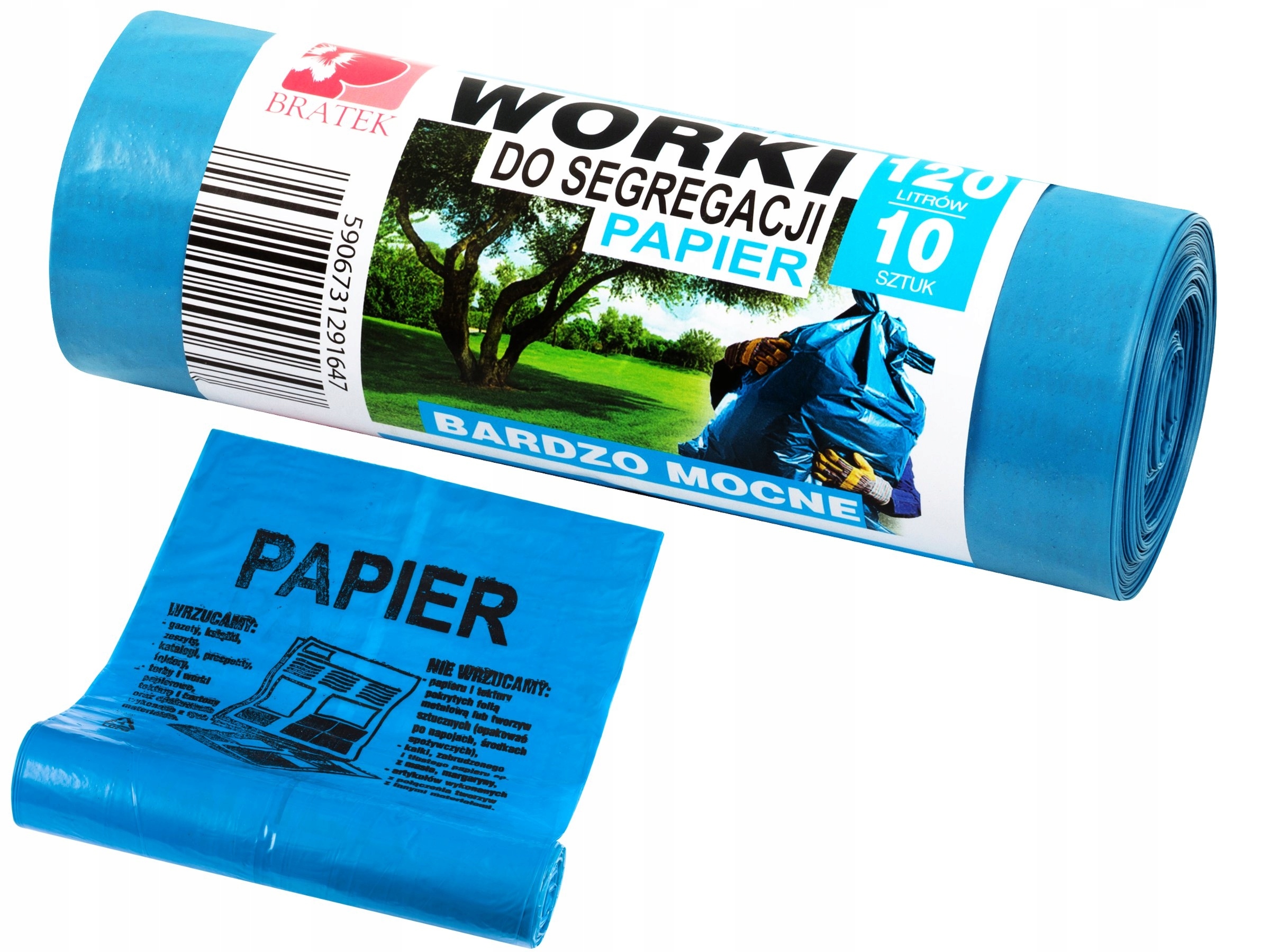

Worki Do Segregacji Niebieskie Papier 120L 10 Szt