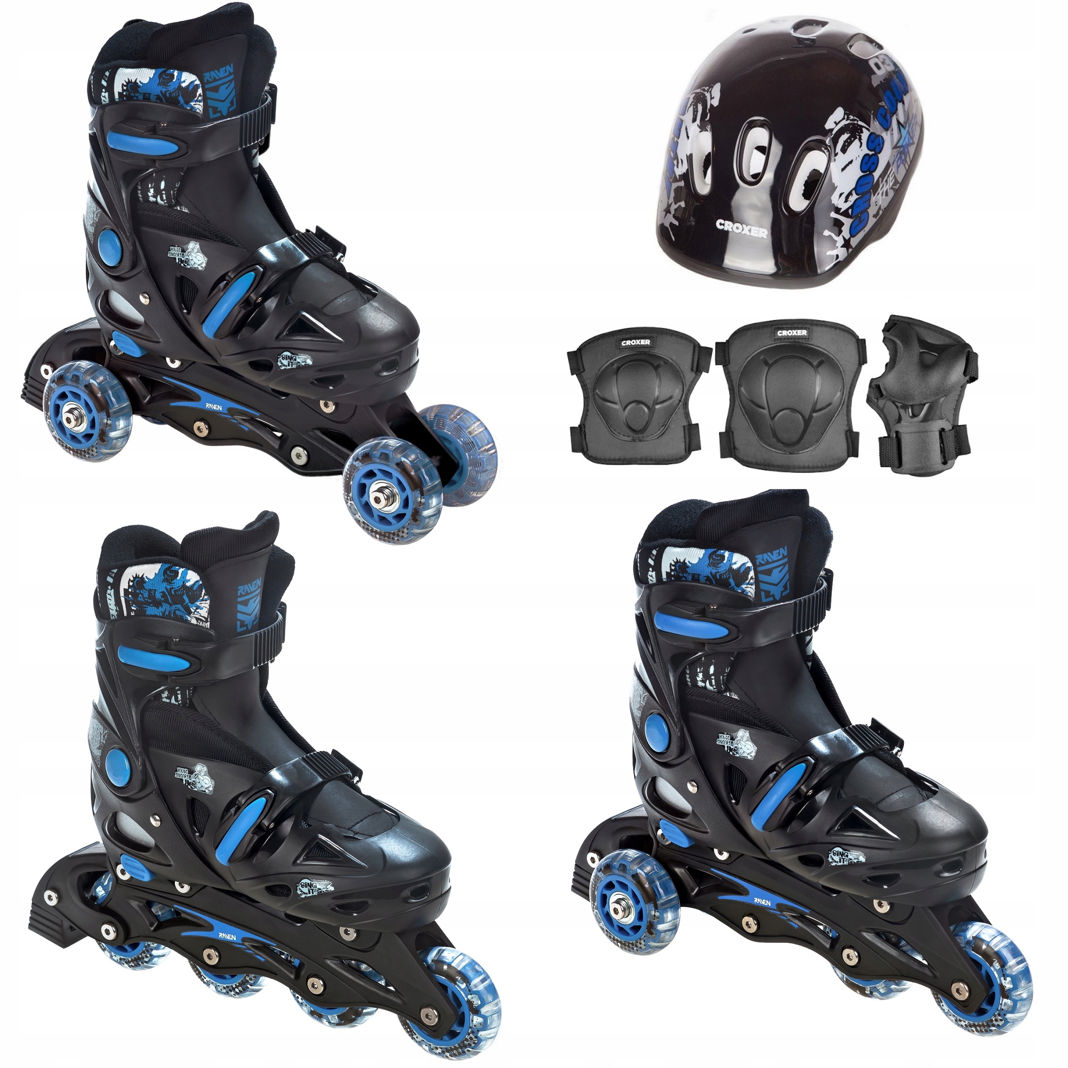 

Rolki Wrotki 3w1 Raven Singer Blue 29-32 ochran