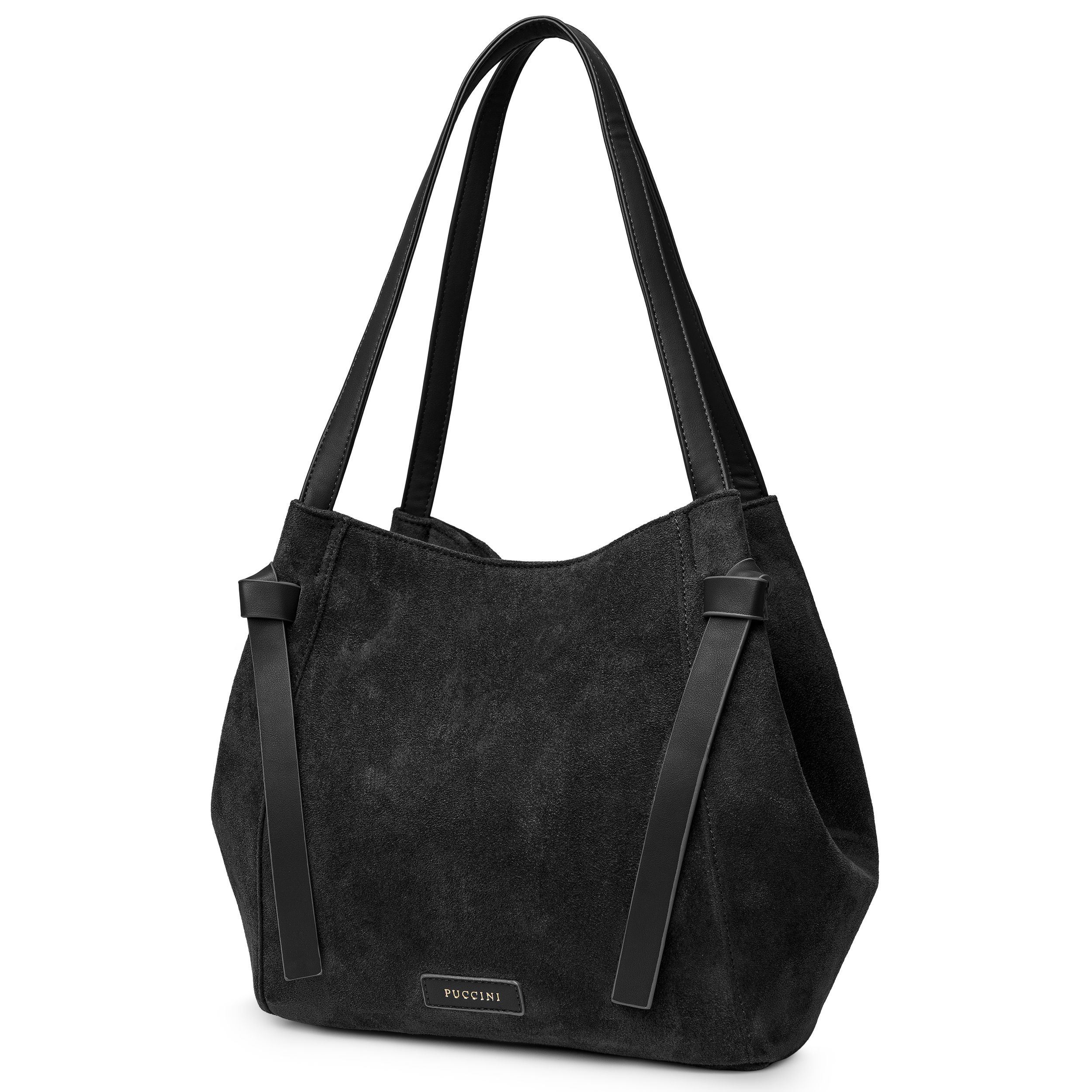 Dámská nákupní kabelka Semišová černá Puccini BK1261001D-1