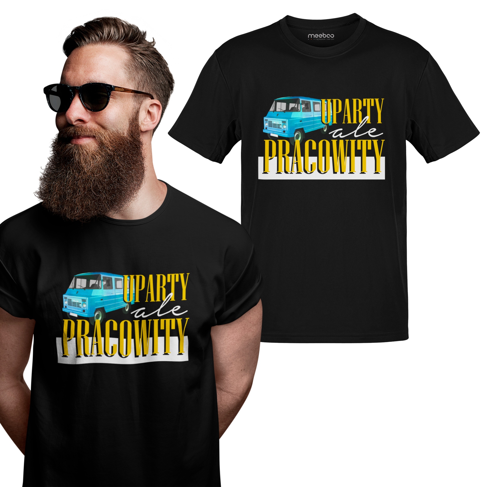 

Koszulka Męska Mały Tshirt Uparty Ale Pracowity