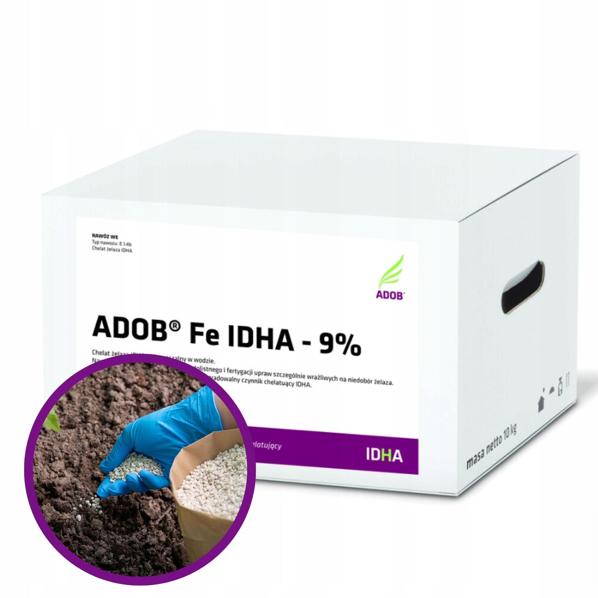Adob Żelazo Fe 9% Nawóz Dolistny Jednoskładnikowy Idha 10 Kg