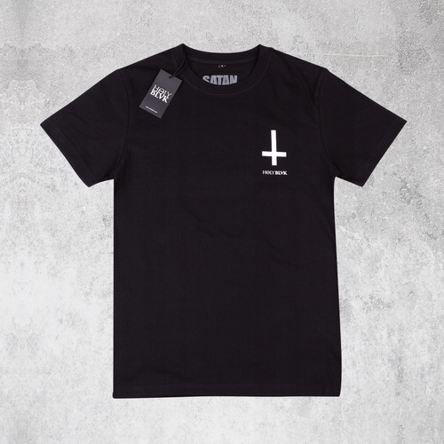 Tričko Holy Blvk Inverted Cross r.XXL Print Premium