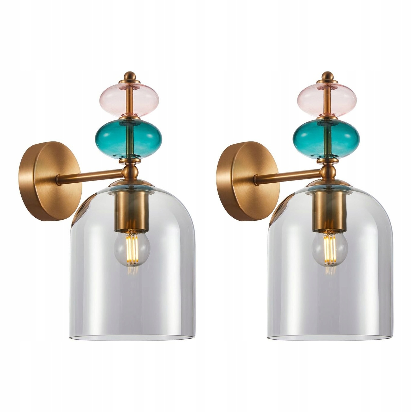 Sada 2 hnědozlatých nástěnných lamp Busco Italux