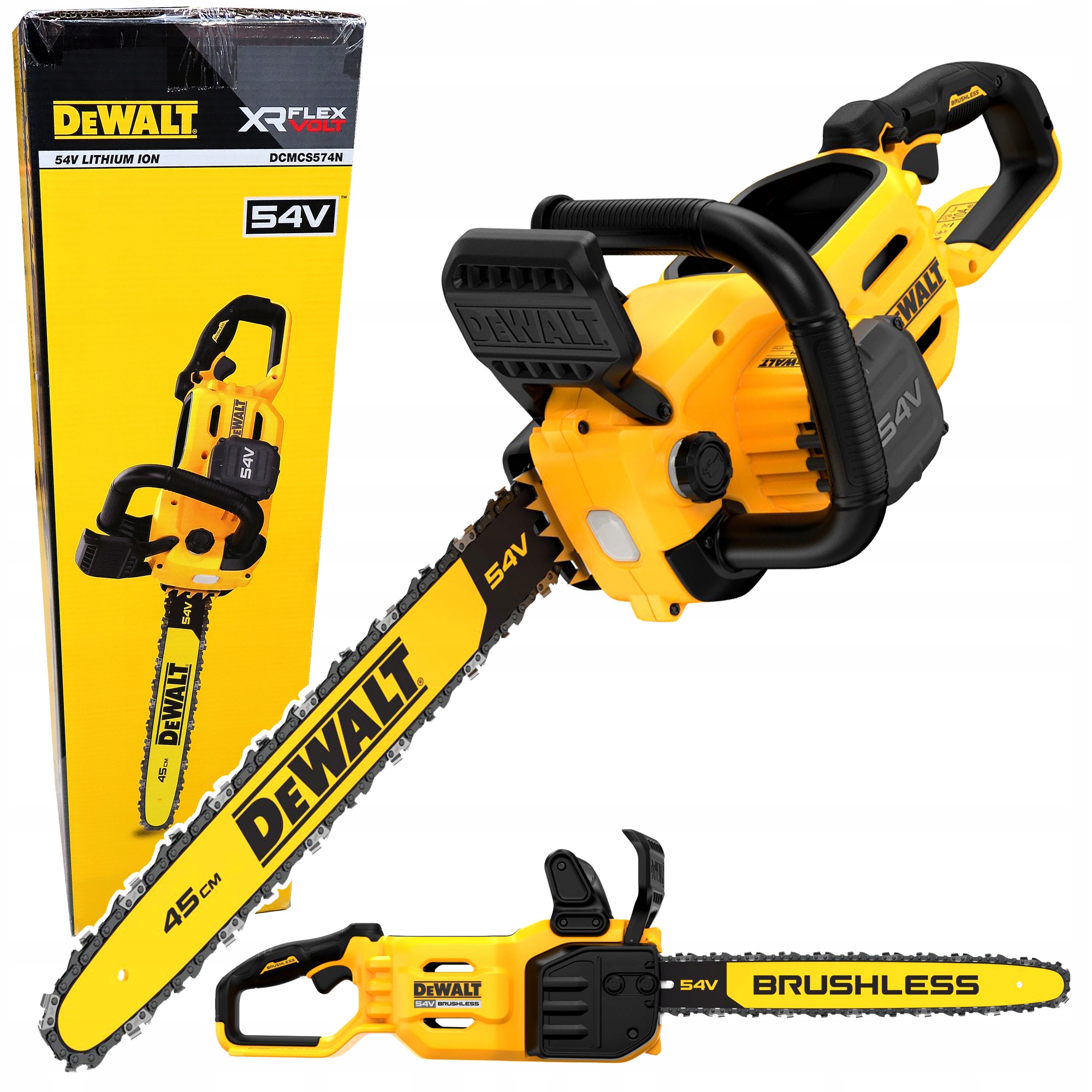 Pilarka łańcuchowa akumulatorowa 54V 45cm Flexvolt DeWALT DCMCS574N-XJ