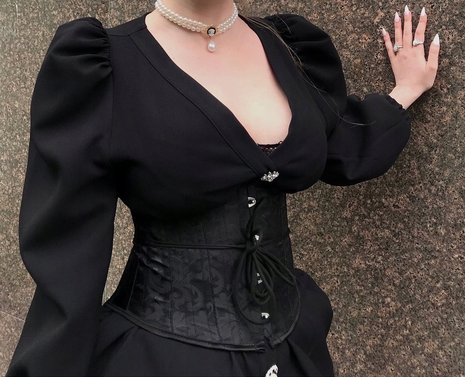 Czarny gorset modelujący talię brzuch SZNUROWANY EAN (GTIN) 8684248457554