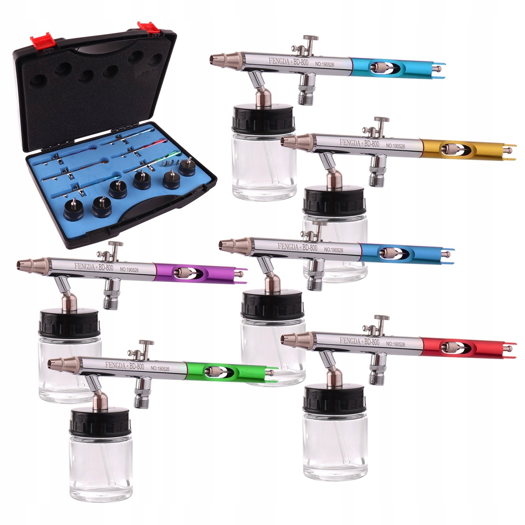 Aerograf 6x Komplet Modelářský lakovací kufr