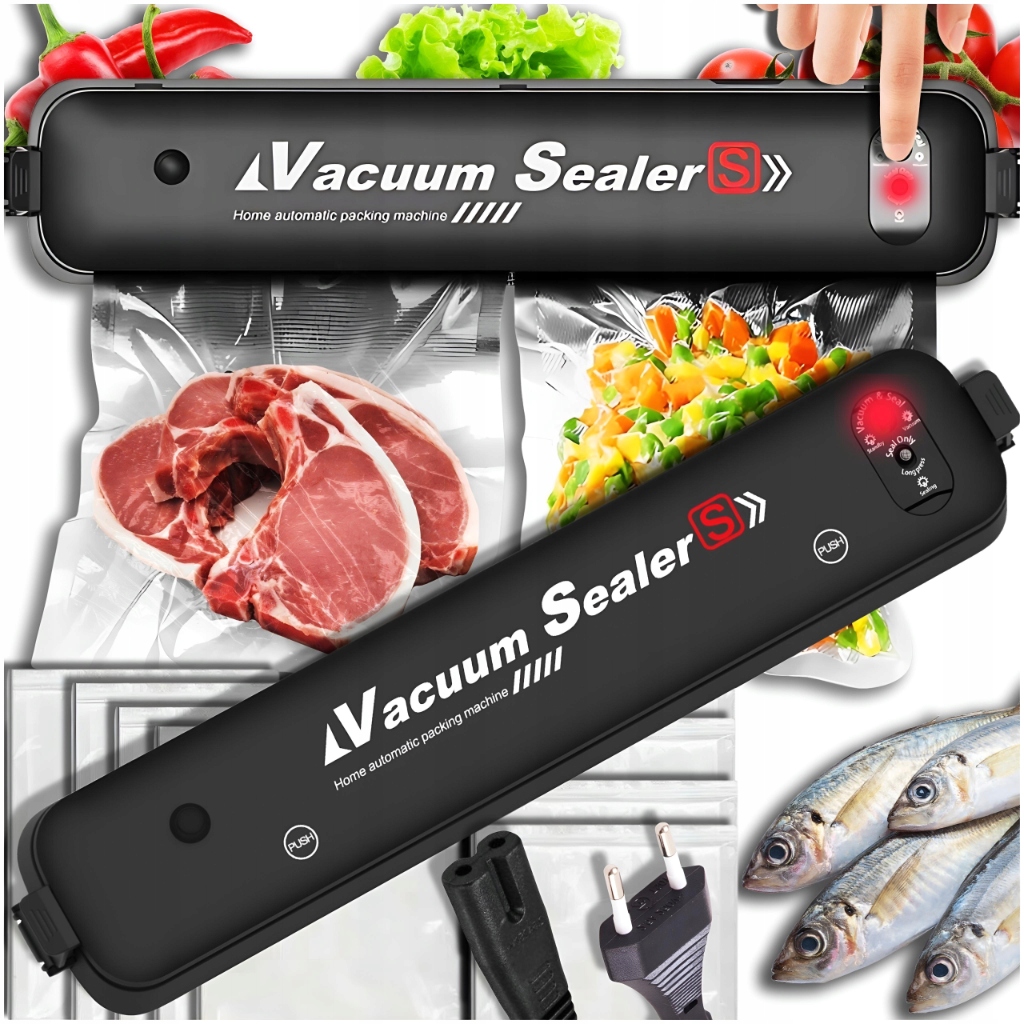 ZGRZEWARKA PRÓŻNIOWA DO ŻYWNOŚCI + 10 WORKÓW VACUUM SEALER MASZYNKA Kod producenta ZGRZEWARKA PRÓŻNIOWA DO ŻYWNOŚCI PAKOWARKA