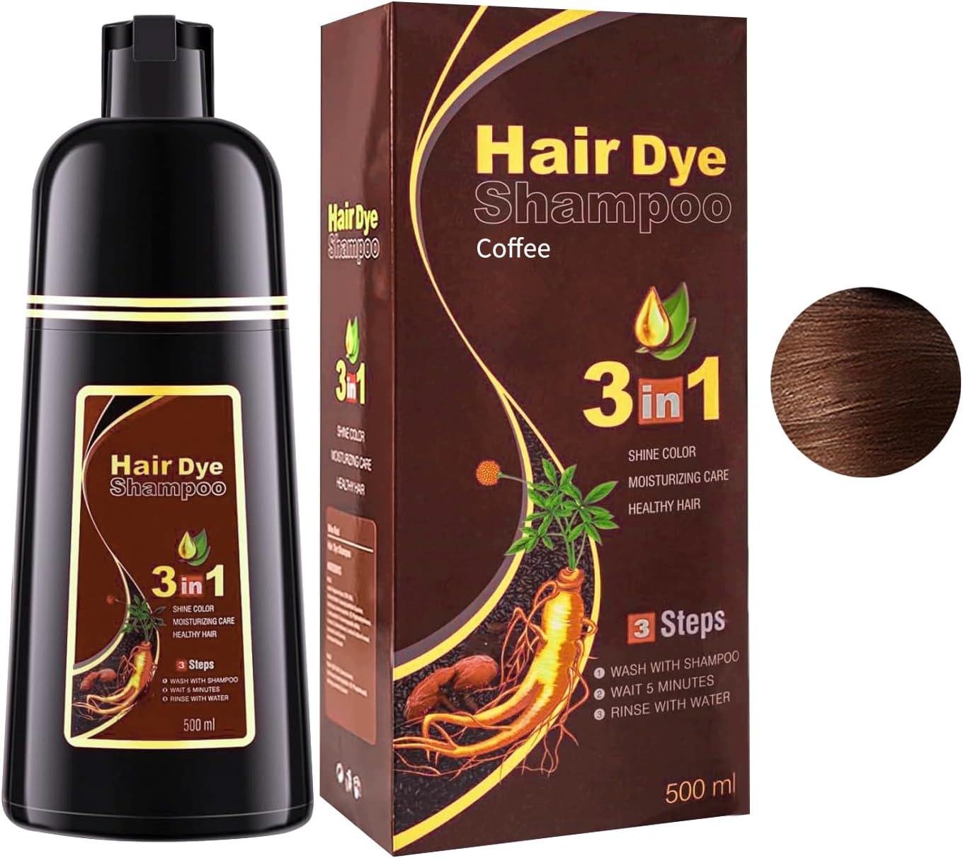 Szampon koloryzujący do włosów siwych 500 ml Coffee Brown
