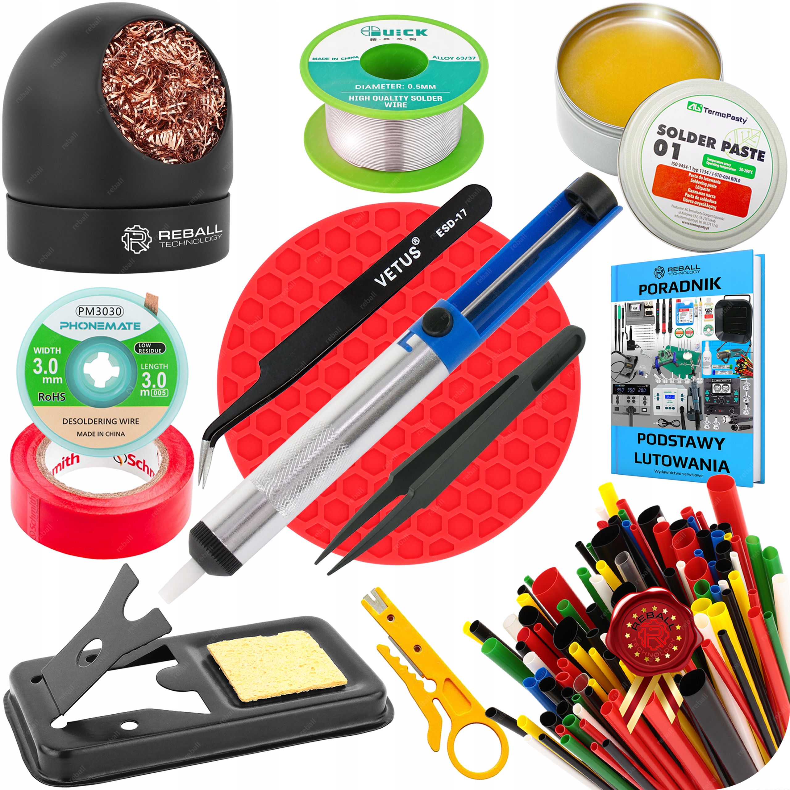 ZESTAW CYNA ODSYSACZ TOPNIK PĘSETA PLECIONKA KOSZULKI PLECIONKA - 177 EL