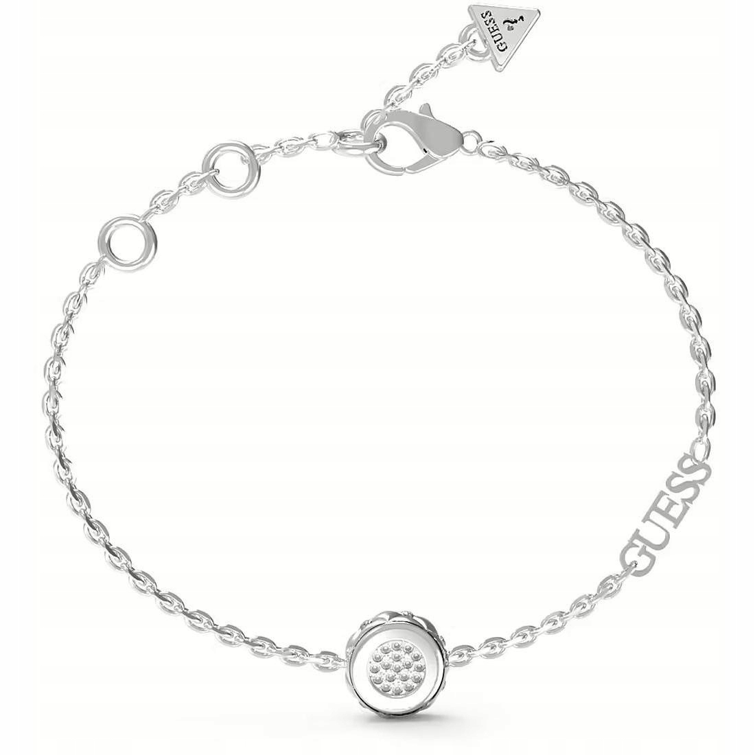 Dámský stříbrný náramek Guess zirkon, kolečko 18 cm