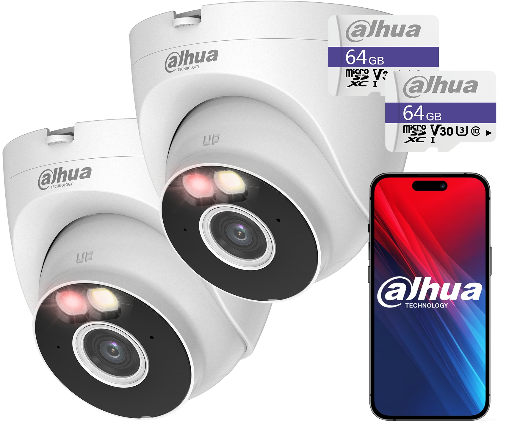 2x WiFi kamera 5MPx IPC-HDW1539DA-SAW-IL Dahua Externá Dual Light 64GB