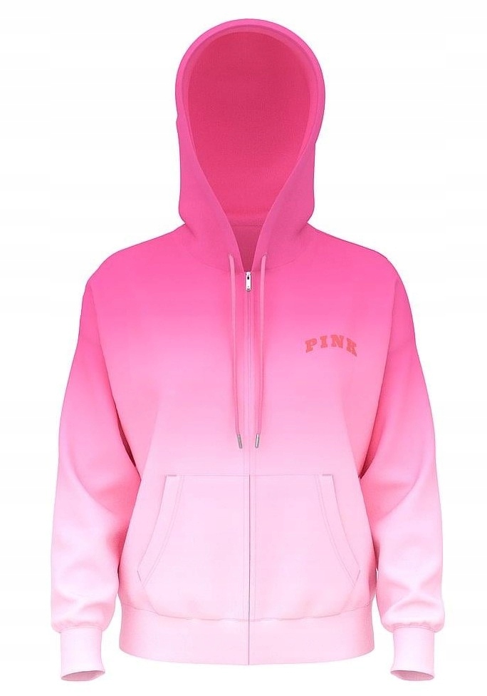 Rozepínací mikina s fleecem Victoria's Secret Pink růžová ombre Xs