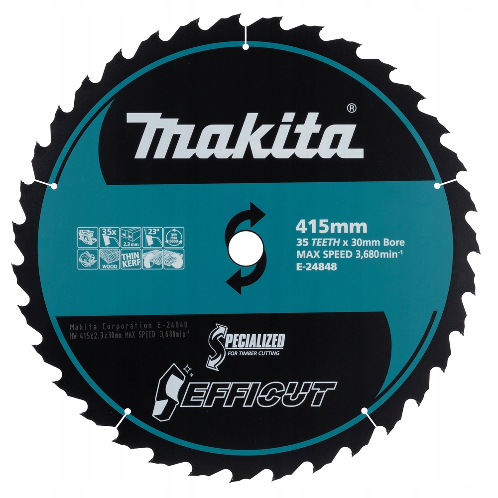 Kotouč na dřevo pro akumulátorové pily 415x30 mm 35 zubů Efficut Makita