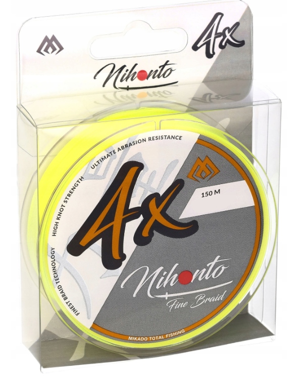 Plecionka Mikado Nihonto Fine Braid 0,10mm 150m Żółta wytrzymała i mocna