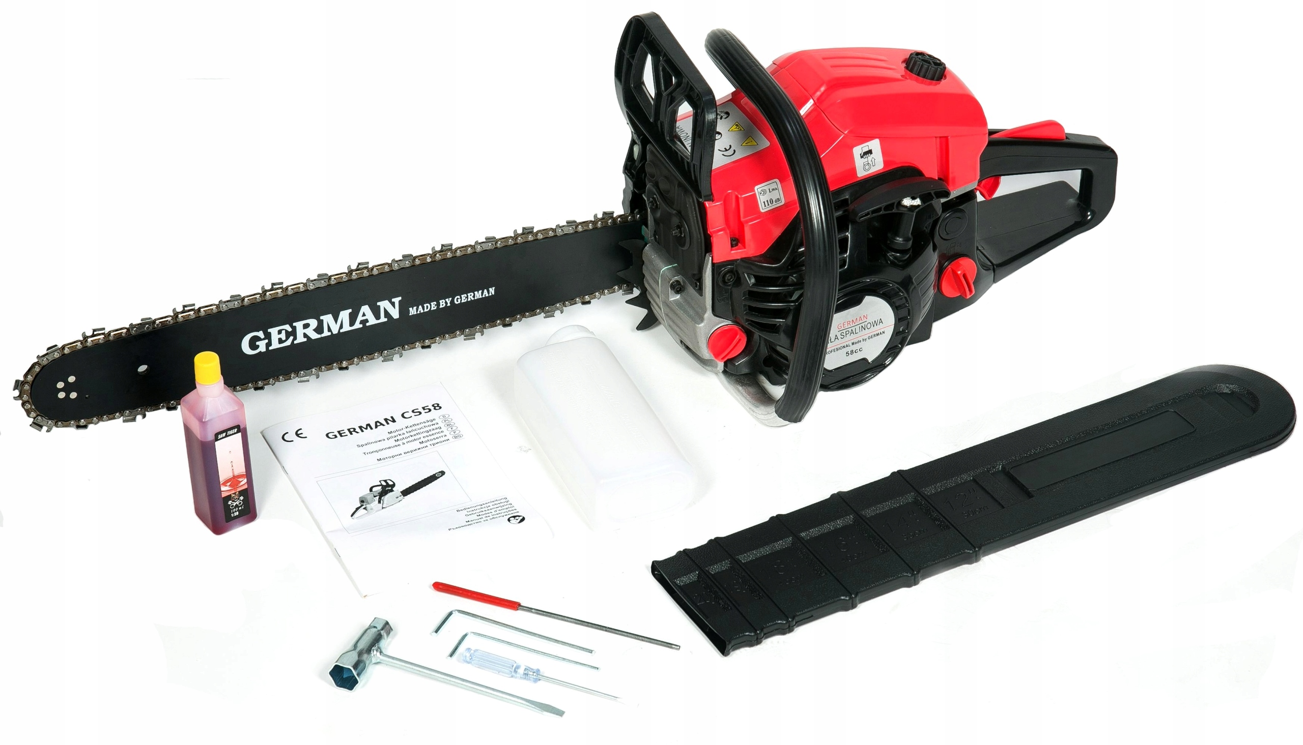 Výkonná Benzínová Řetězová Pila Profesionální 5,8 Km Sada