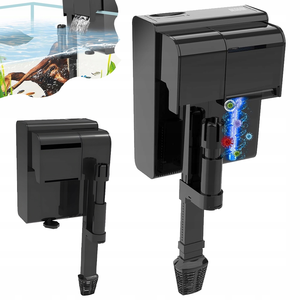 Vnější filtr pro akvárium 450 l/s Uv lampou, vodopádový filtr pro akvária