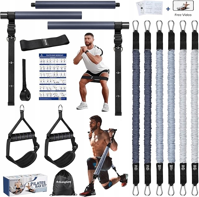 Sada pro trénink pilates ALongSong hrazda odporové gumy 23-163 kg