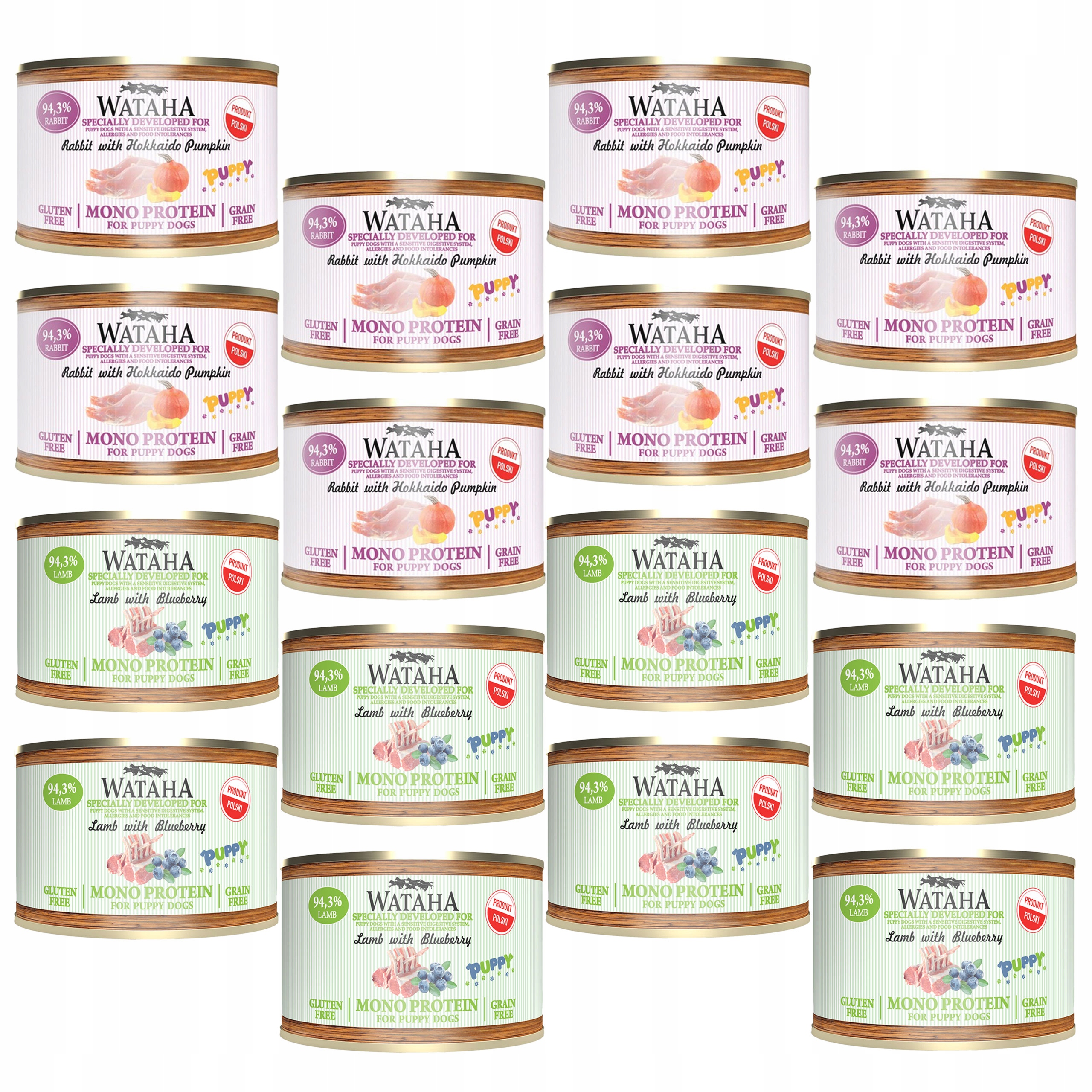 Wataha Mono Puppy vlhké krmivo pro štěňata Mix chutí 16 x 185 g