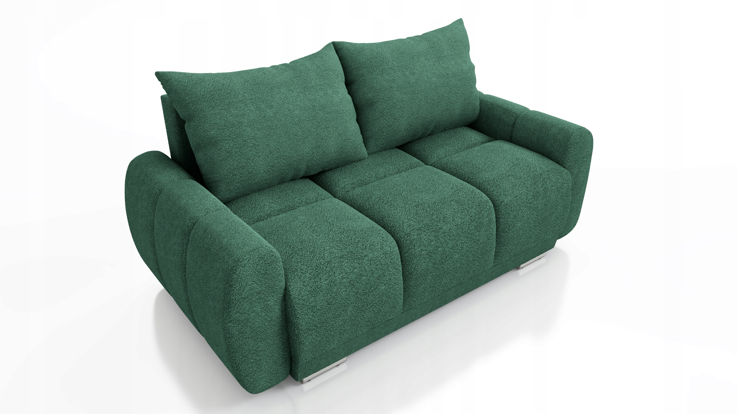 Malá Dvoumístná Sedací Souprava Do Obývacího Pokoje Honey 2 Beránek Boucle Zelená