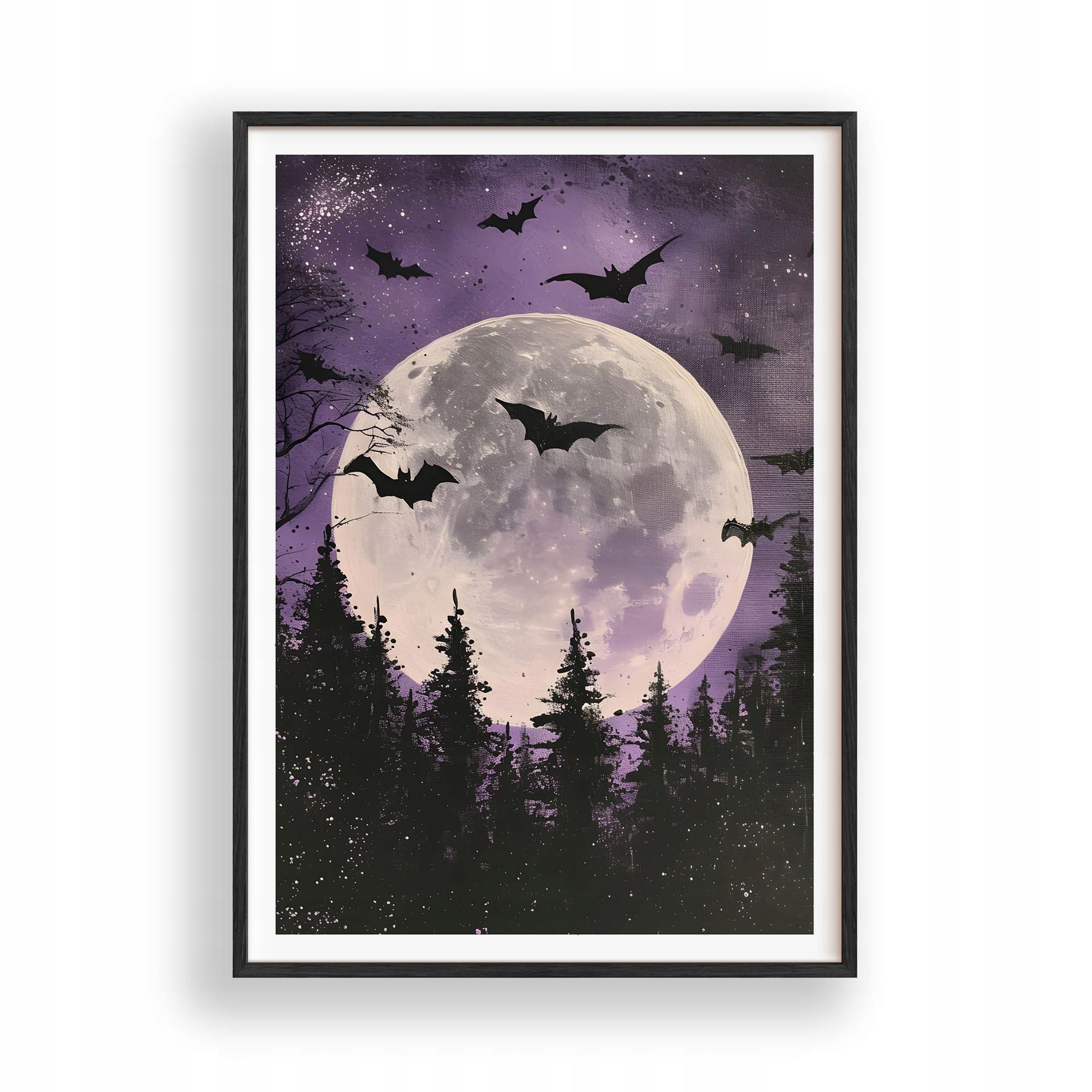 Halloweenský Plakát A3, černý dřevěný Rámeček , 30x42 cm