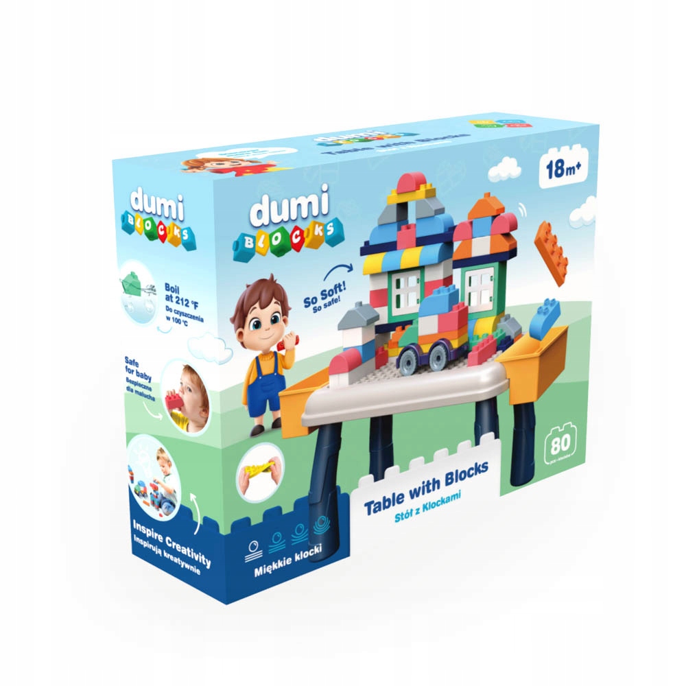 KLOCKI MIĘKKIE STOLIK DLA DZIECI UKŁADANKA KONSTRUKCYJNE DUMEL DUMI BLOCKS Marka inna