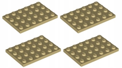 

Lego płytka 4x6 piaskowa tan 4 szt 3032 Nowa
