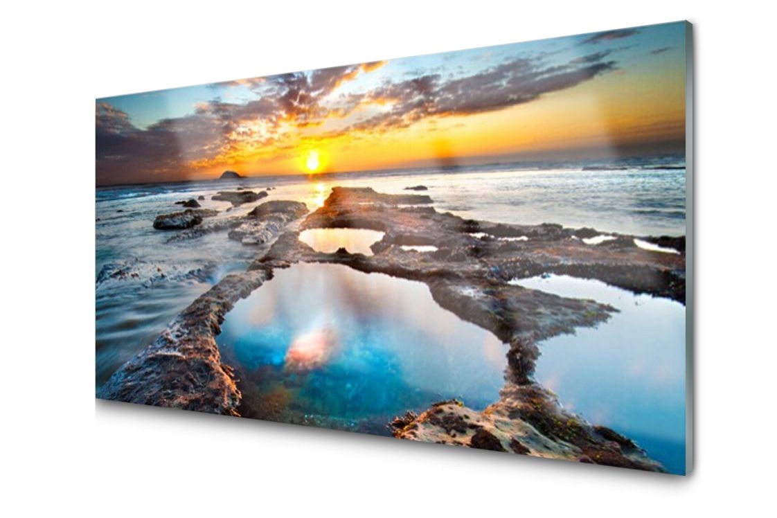 

Panel szklany dekor Morze Słońce 120x60 + Klej
