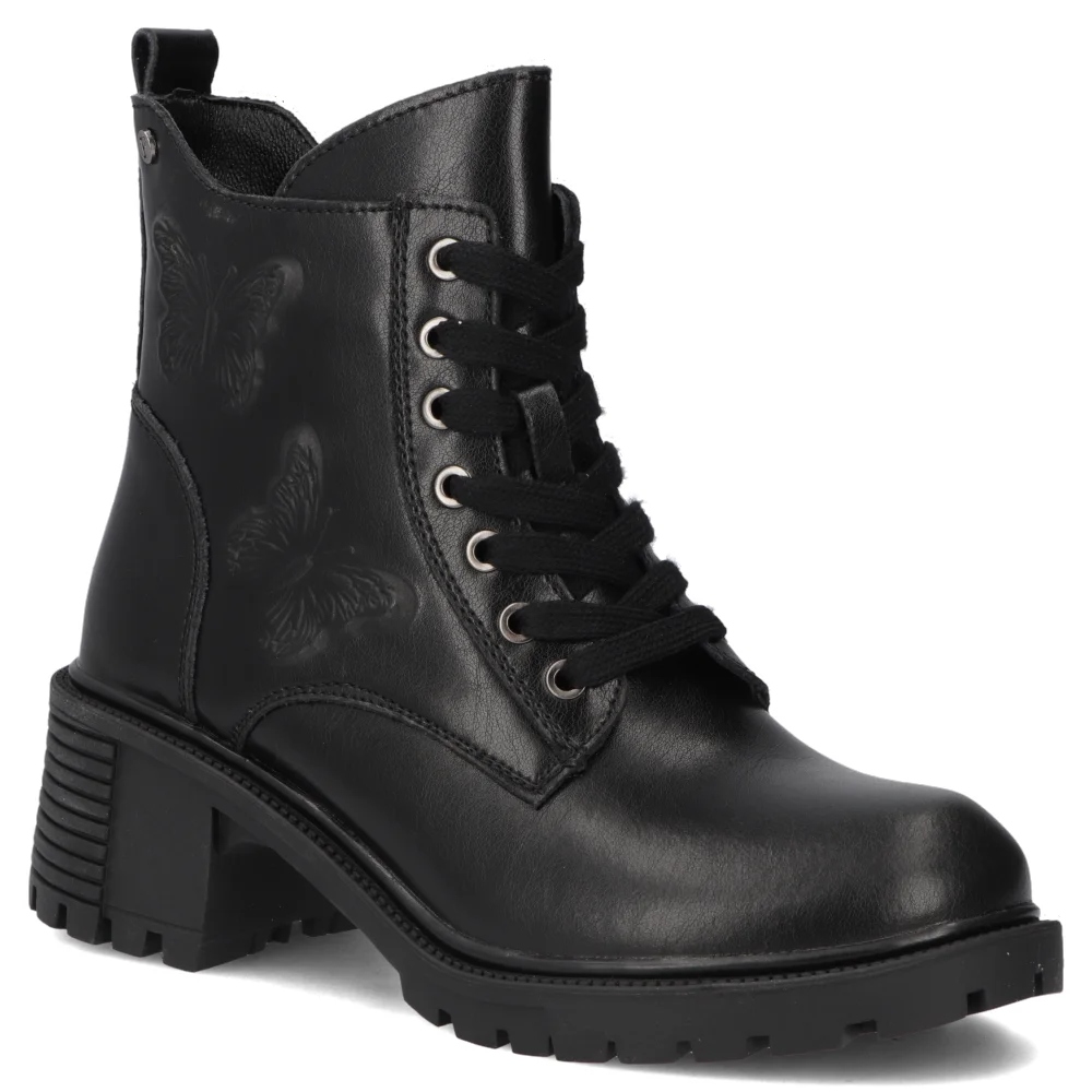 Filippo DBT7133/25 Bk kožené dámské kotníkové Kotníkové Boty vel. 39 černé s motýlím podpatkem