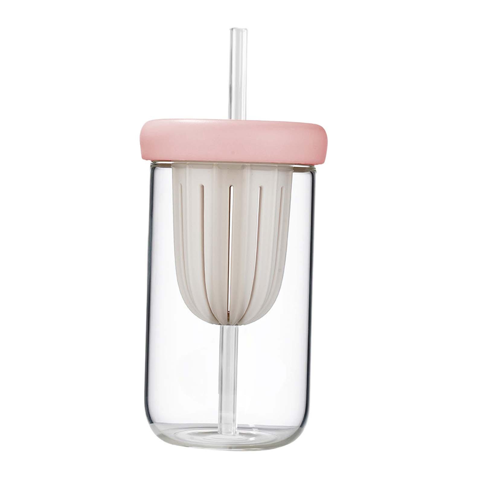 Bidon ze słomką Bubble Tea Cup do Smoothies Smoothies różowy 450ml Liczba elementów w zestawie 100 szt.